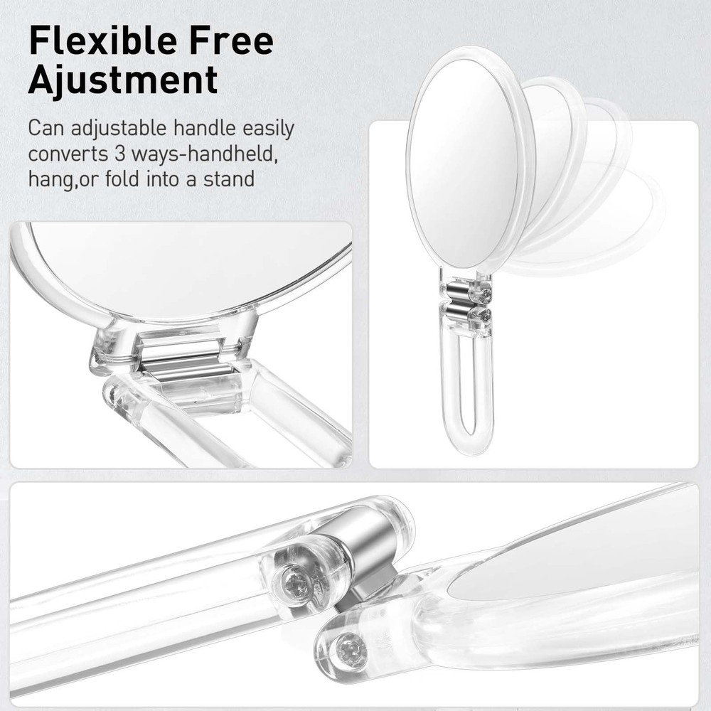 Magnifying Handheld Mirror Double Sided, 1X 15X Magnification Hand Mirror, Tr...