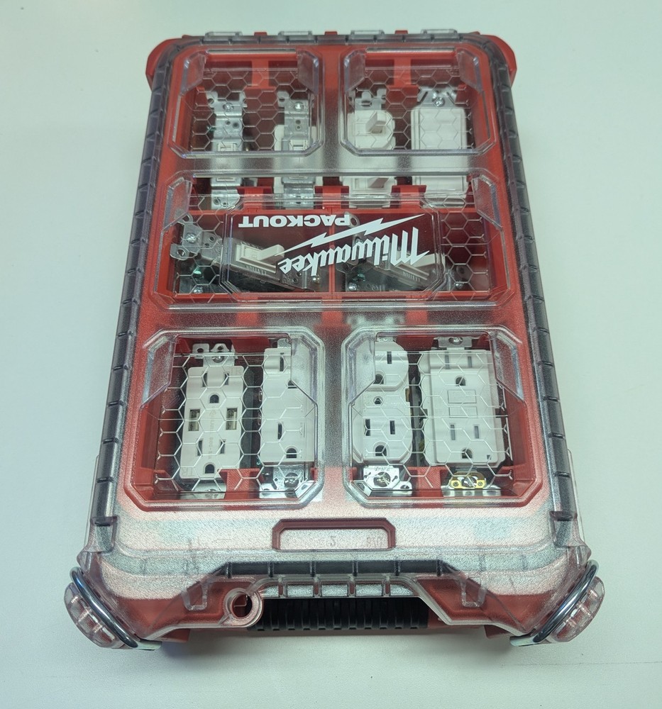 Receptacle/Switch Insert Set for Milwaukee Packout Standard Depth Organizer