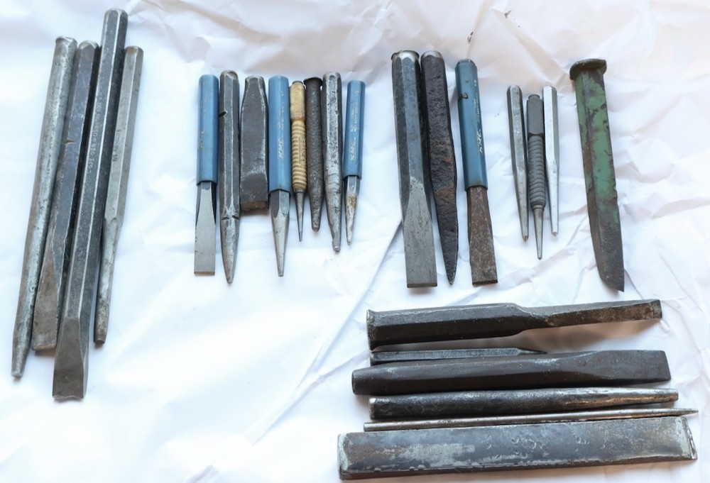 (25) Cold Chisels: Mayhew - KMC - Stanley - Baltimore / Mountain Top Tools