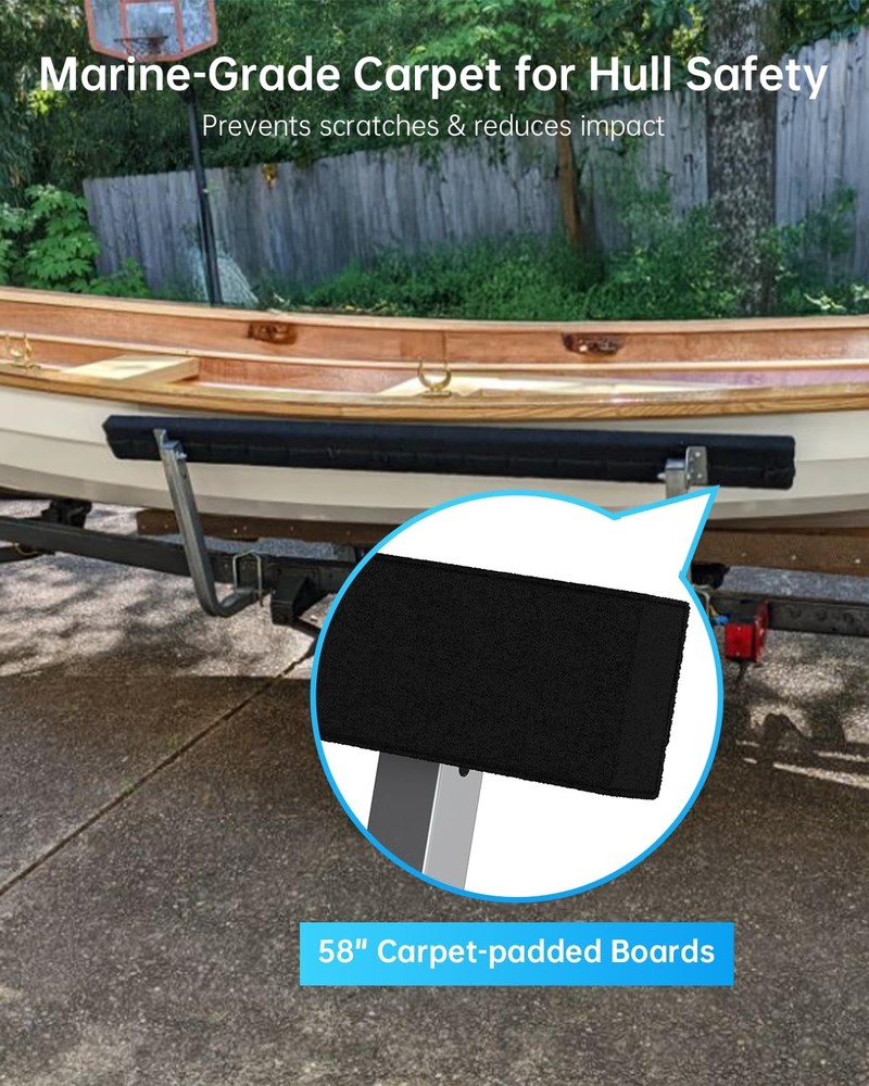 Heavy Duty 57" Boat Trailer Guide Bunks Adjustable Galvanized Pair