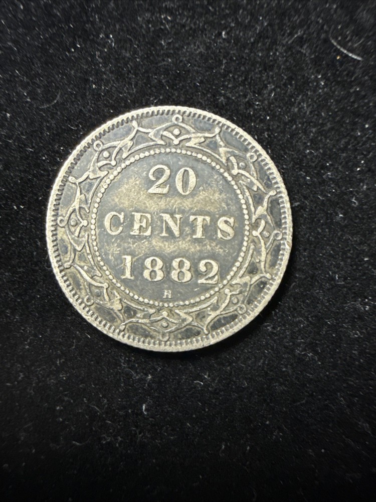 1882 H Newfoundland Twenty Cent 20c Silver Coin