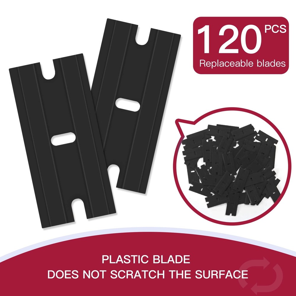 Plastic Razor Blade Scraper 2 Pack Razor Scraper With 100 Pcs Razor Blades For R