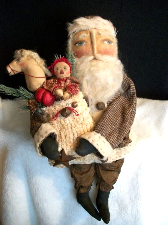 PATTERN, OLDE TIME, primitive dolls, Christmas Santa, Dumplinragamuffin, #102