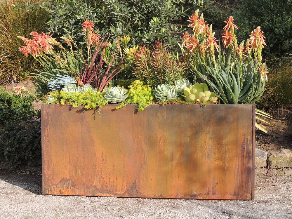 Trough Metal Corten Steel Planter Box Rust Extra Large Rectangle