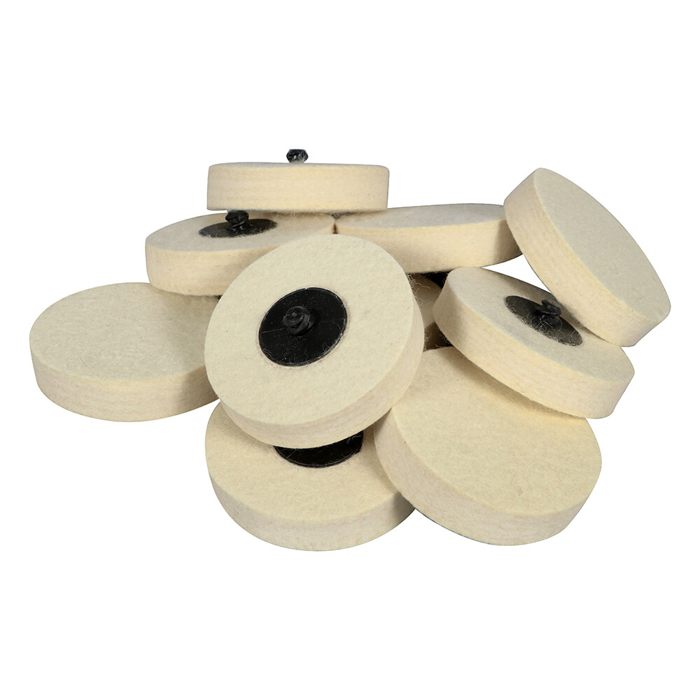 100 Pack - 3" BHA Polish Plus Quick Change Felt Buffing Discs Roloc Type R