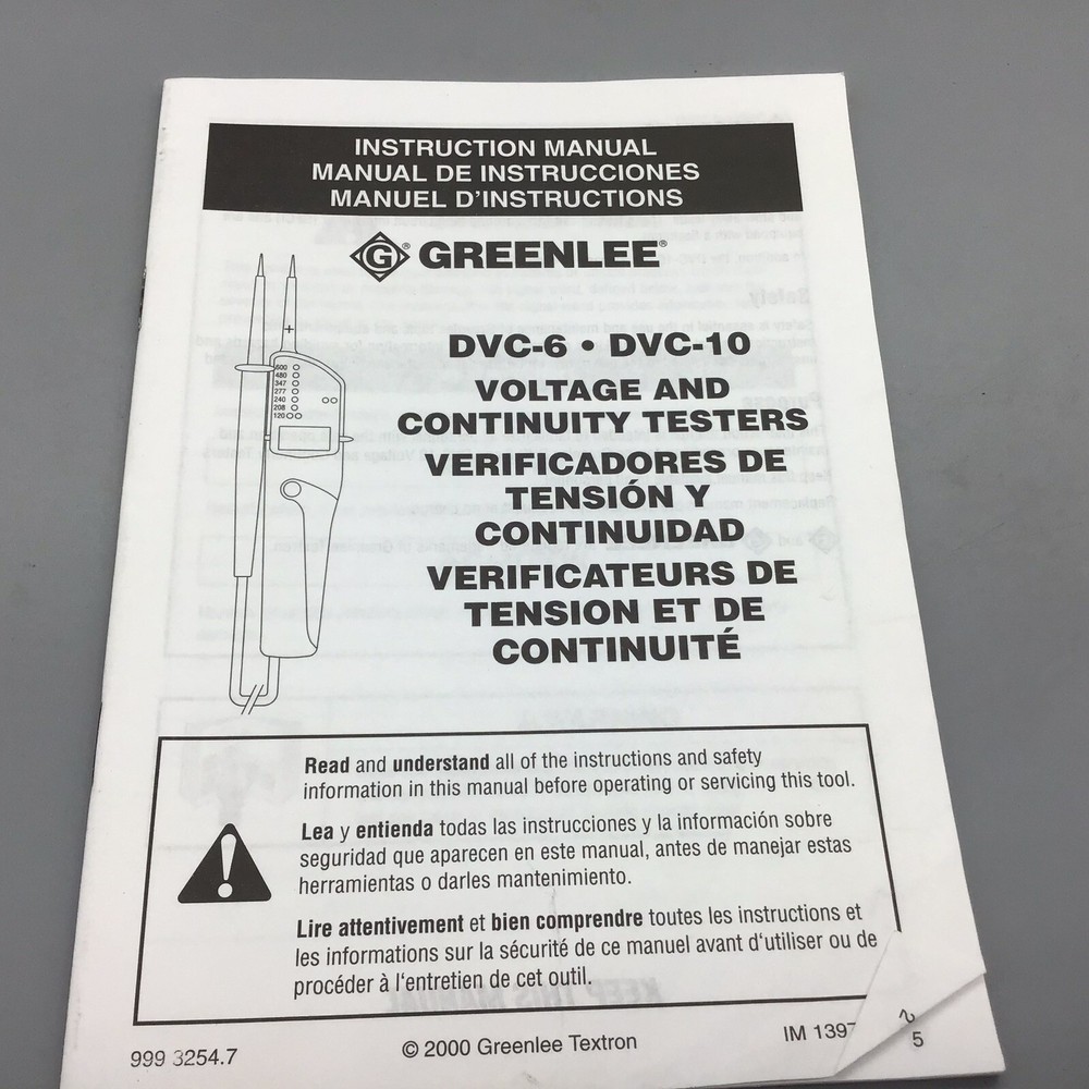 Vintage Greenlee Voltage And Continuity Users Manual