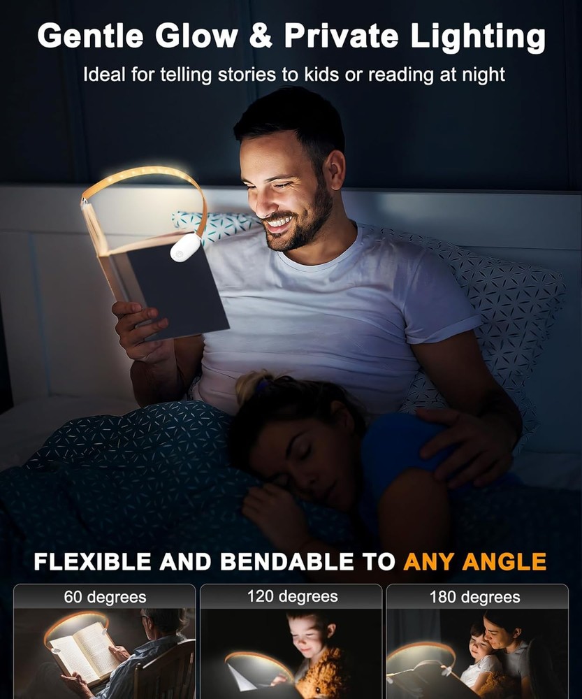 Clip On Reading Light with 4 Color Modes