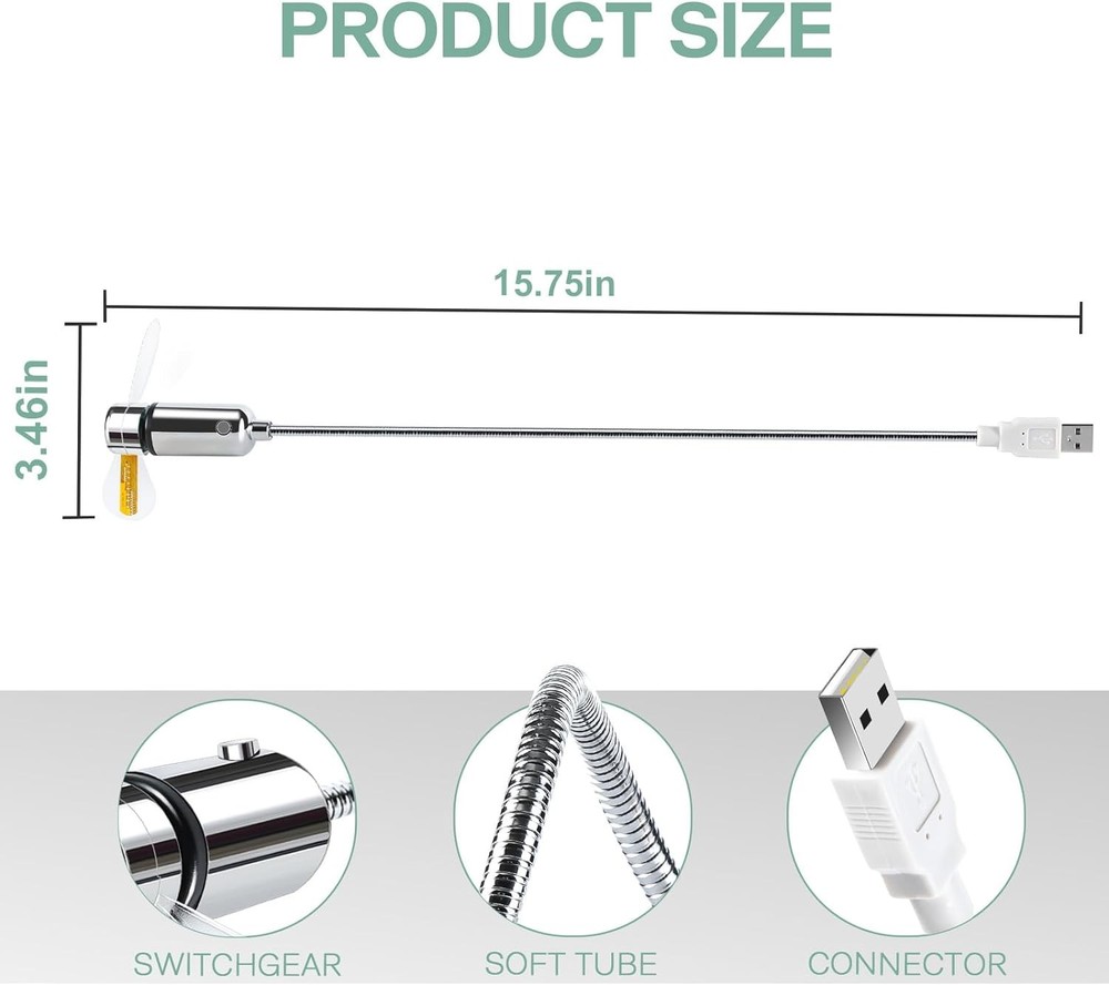 ONXE LED USB Clock Fan Display 1 Pack