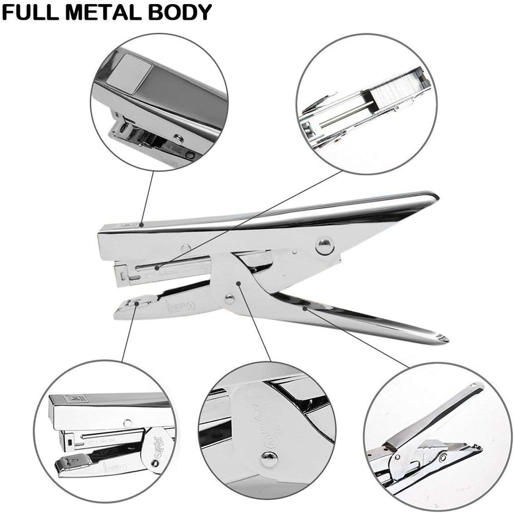 ONDY Plier Stapler Heavy Duty Office Hand Held 20-Sheet Papers Stapling Machine