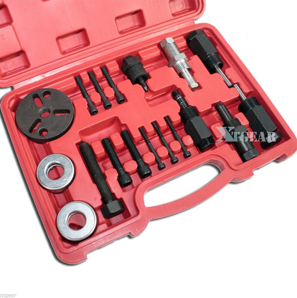 18PC A/C COMPRESSOR CLUTCH HUB INSTALLER PULLER REMOVER PLATES TOOLS KIT AC