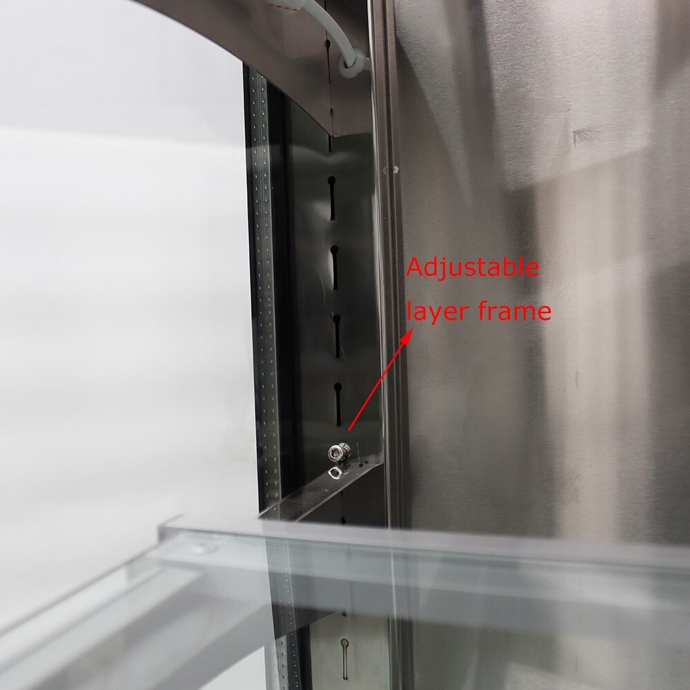 220V Floor-to-Ceiling Refrigerated Display Cabinet w/Demist Function Front Open