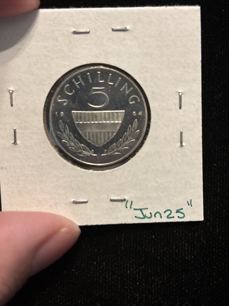 1964 Austria 5 Schilling Proof Silver “jun25”