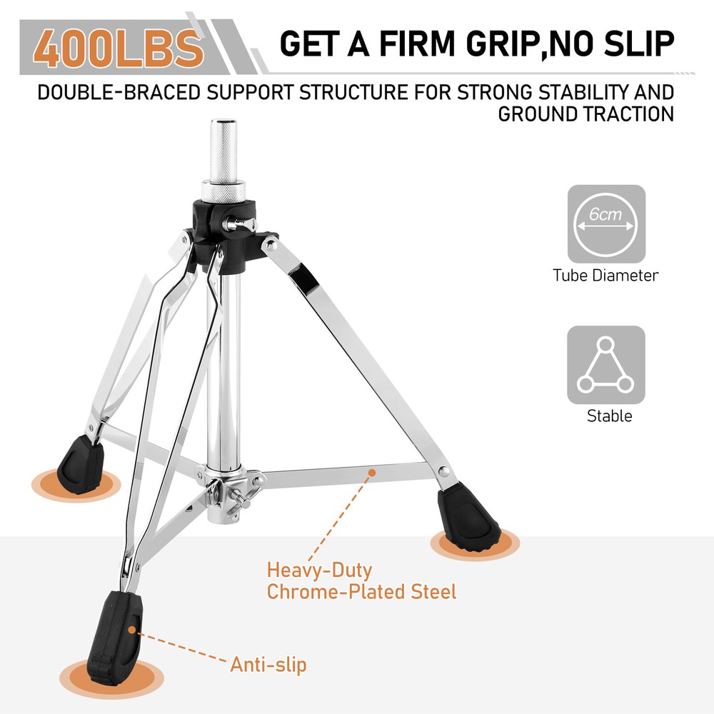 Drum Throne with Backrest, Drum Stool Adjustable Height With 5A Drumstick