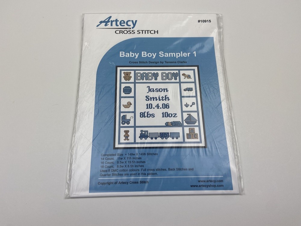 Artecy Cross Stitch Pattern Baby Boy Sampler 1 Cross Stitch Pattern