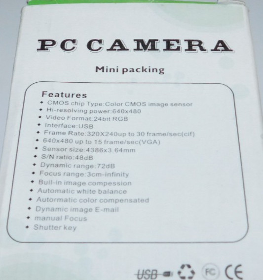 NICE PREOWNED PC COMPUTER CAMERA MINI PACKING