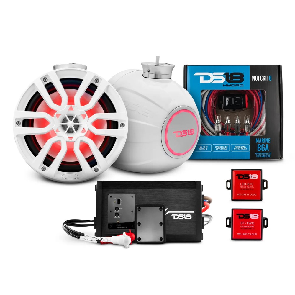 DS18 Jet Ski Package - 6.5" Speakers, Amplifier, Amp Kit & Bluetooth Controllers