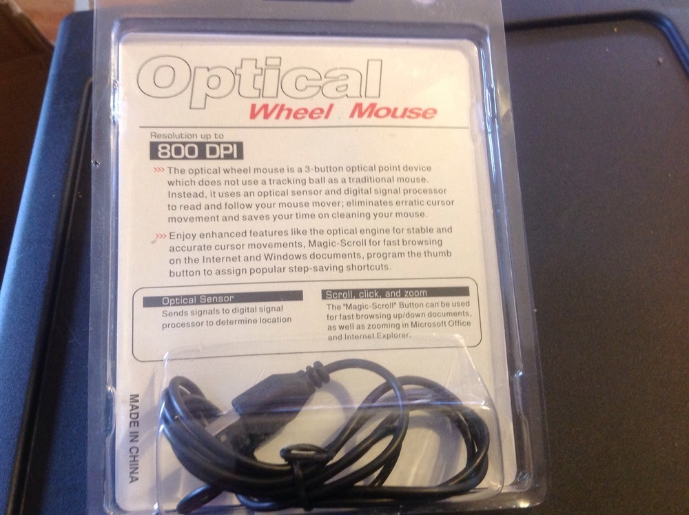 Superior Optical Technology 800 DPI Black Wheel Mouse - Computer Mouse