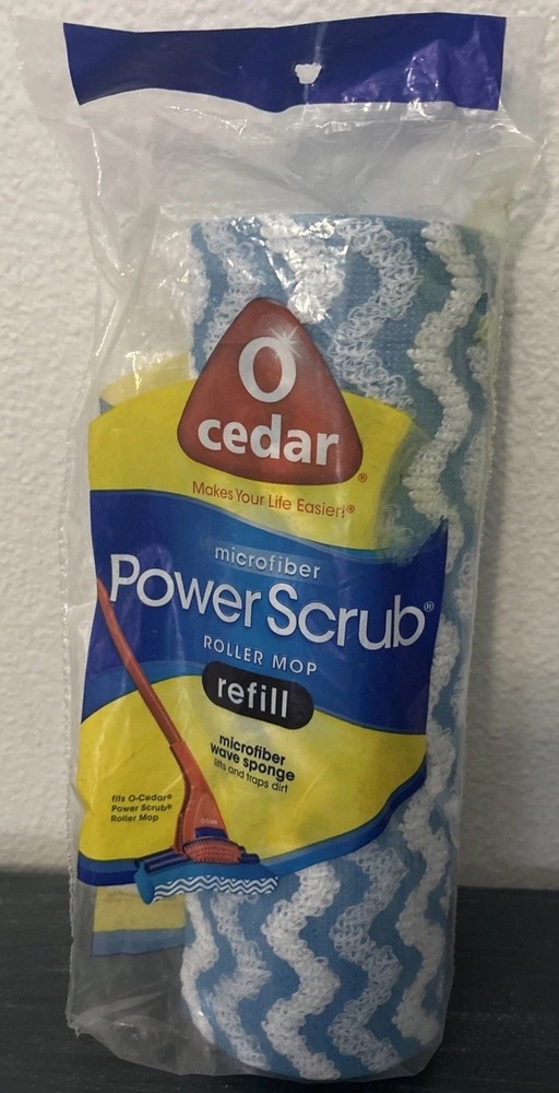 O Cedar Roller Mop Refill Microfiber Wave Sponge Fits Power Scrub Roller Mop NEW
