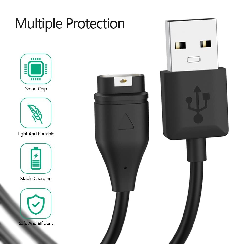 Garmin Watch Cable 2 Pack Fast Charging USB Compatible with Multiple Models