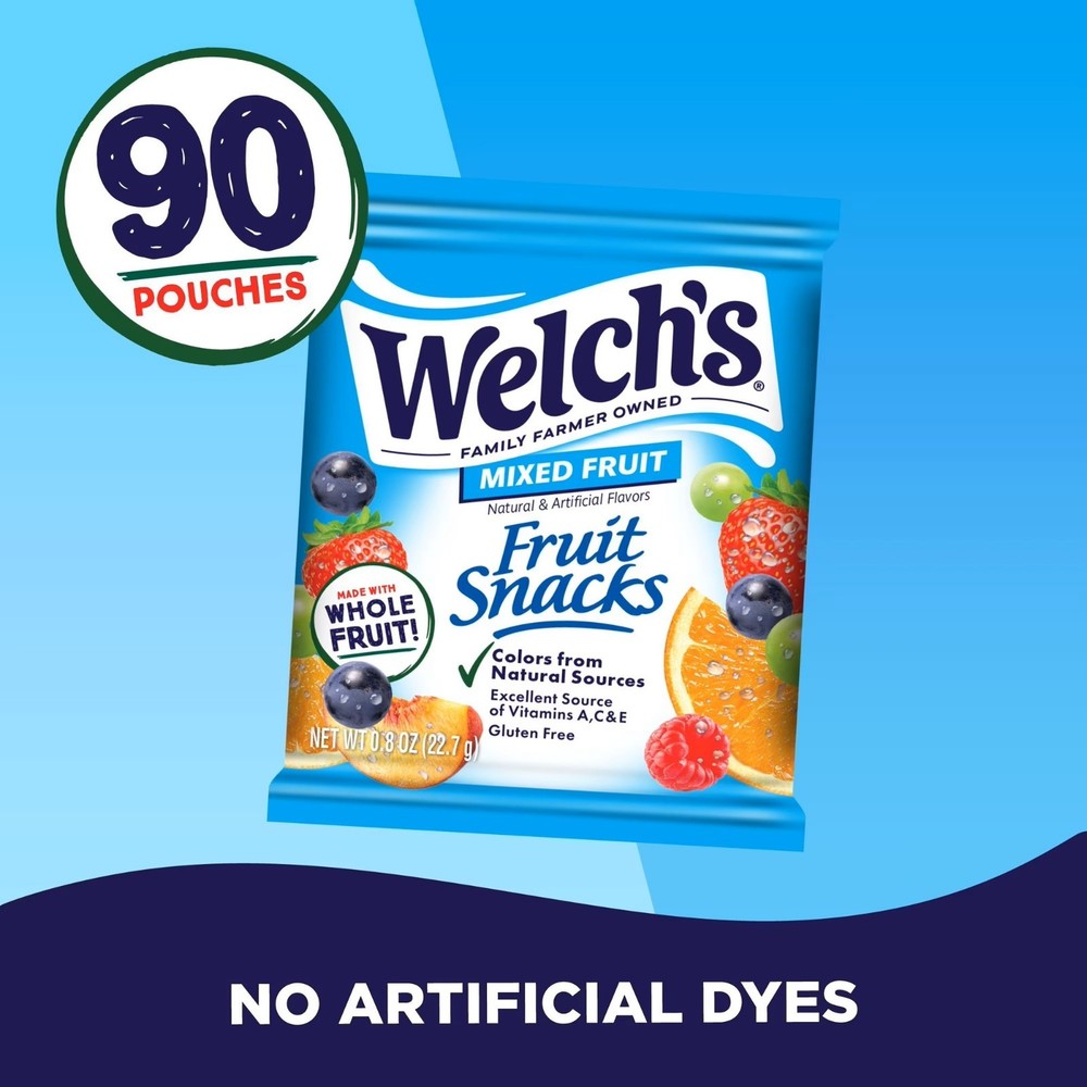Welch's, Made With Real Fruit Fruit Snacks, Mixed Fruit, 0.8 oz, 40 Count !!!