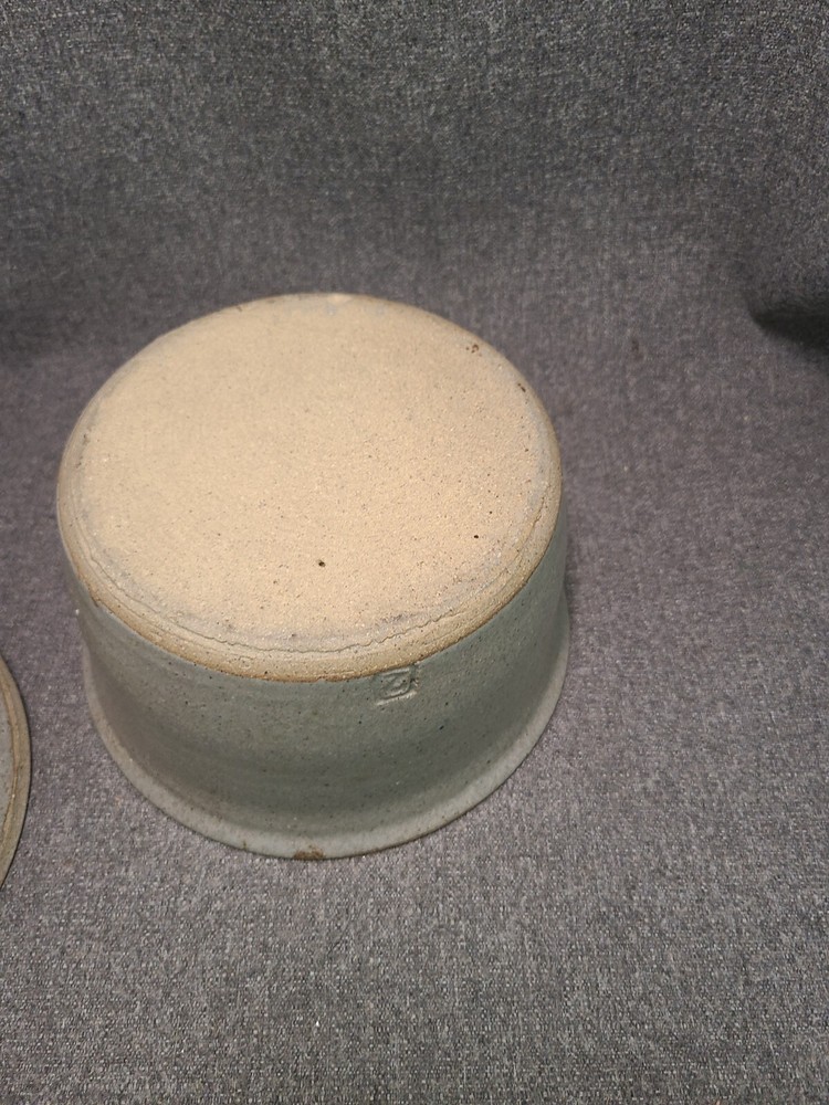 Studio Pottery Covered Dish Cream & Brown