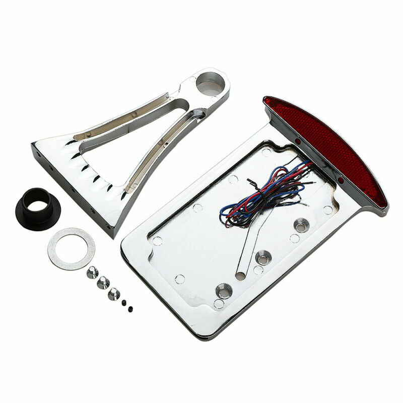 Vertical Side Mount License Plate Holder Bracket Tail Light for Harley Custom US