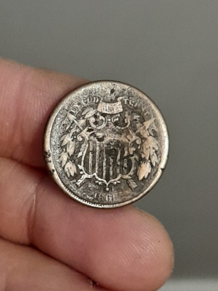 1866 Two Cent Piece (Bent)