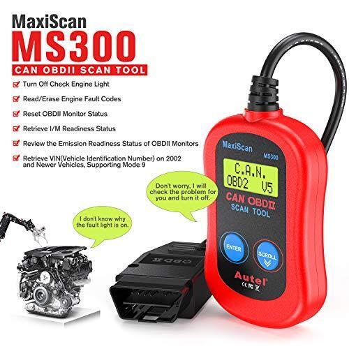 Autel MS300 OBD2 Scanner Code Reader, Turn Off Check Engine Light, Read & Erase