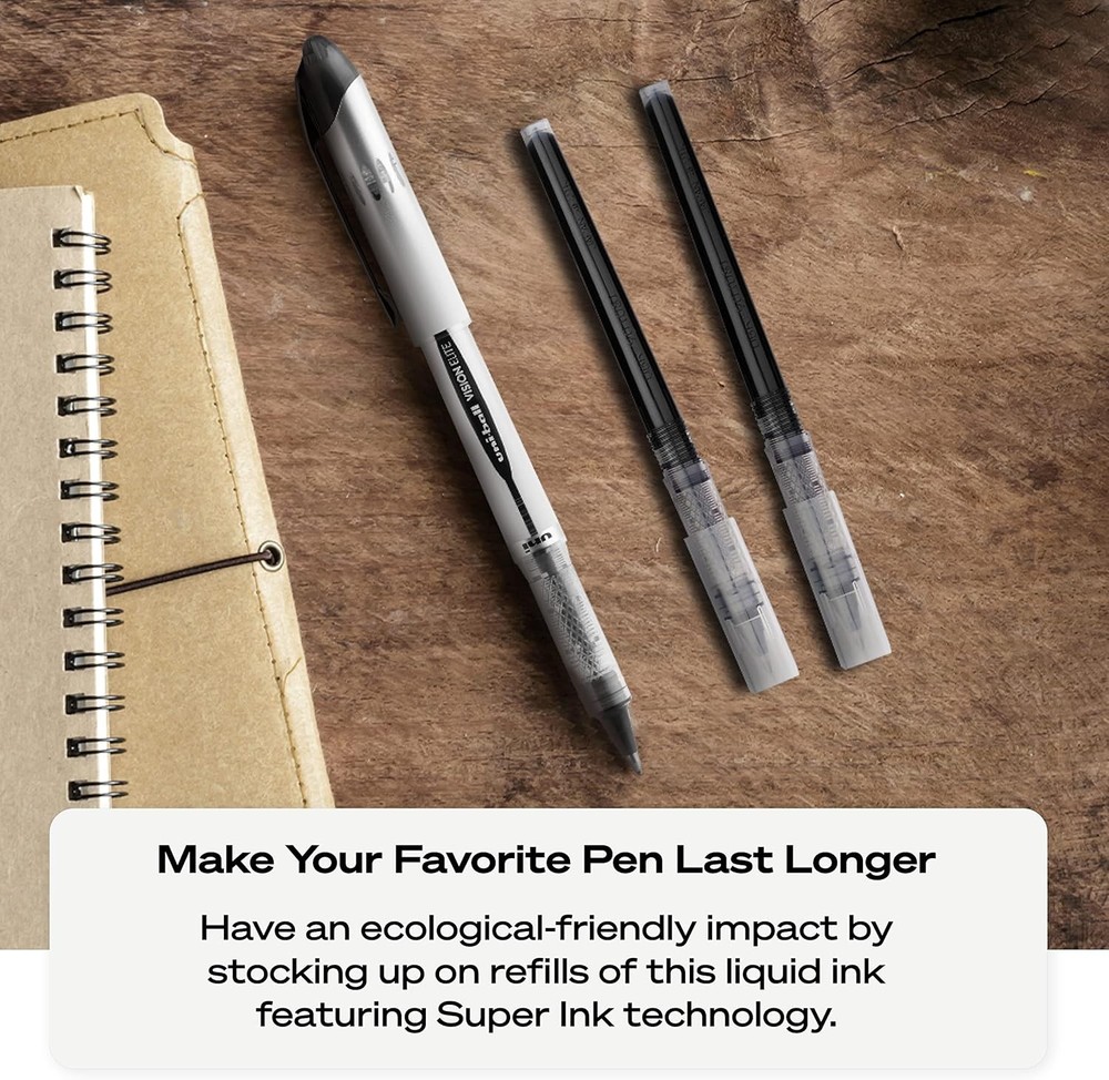 Vision Elite Pen Refill, Bold Tip, Assorted Colors, 2 Refill Pack