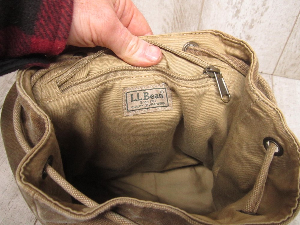 LL Bean Leather and Canvas Fox Mini Packpack Bag