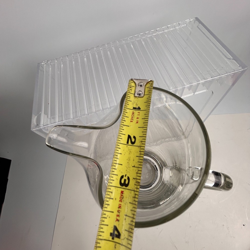 Silver Smith Studio Glass and Silverplated Cocktail Pitcher