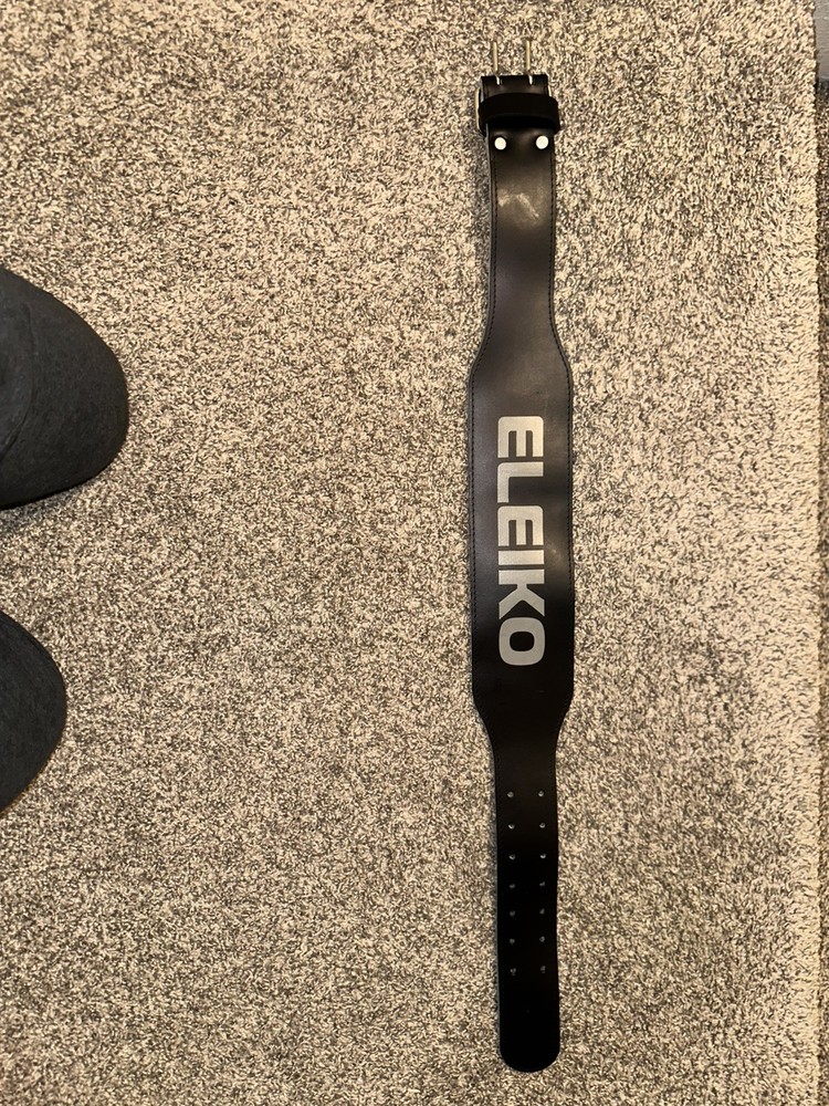 Eleiko Leather Weightlifting Belt (Size medium, Black)