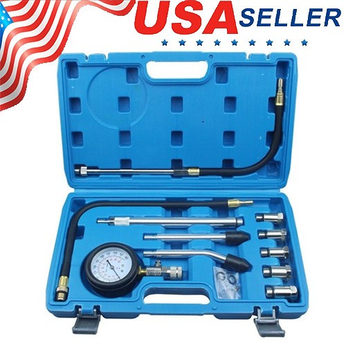 Car Engine Cylinder Compression Tester Kit 0-300 PSI Diagnostic Tool Set