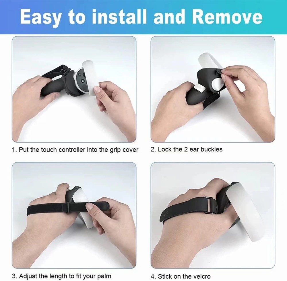 Oculus Quest 2 Controllers Grip Cover Set with Strap Also fits Pimax Controllers