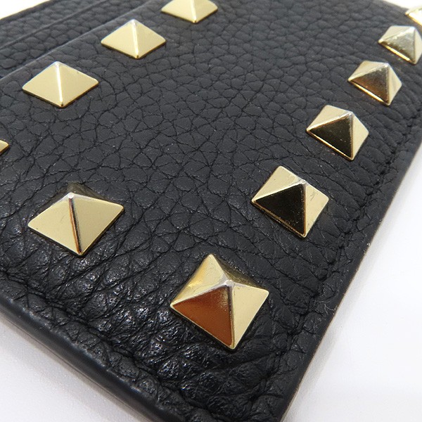Valentino Rockstud Black Leather Card Holder & Card Case