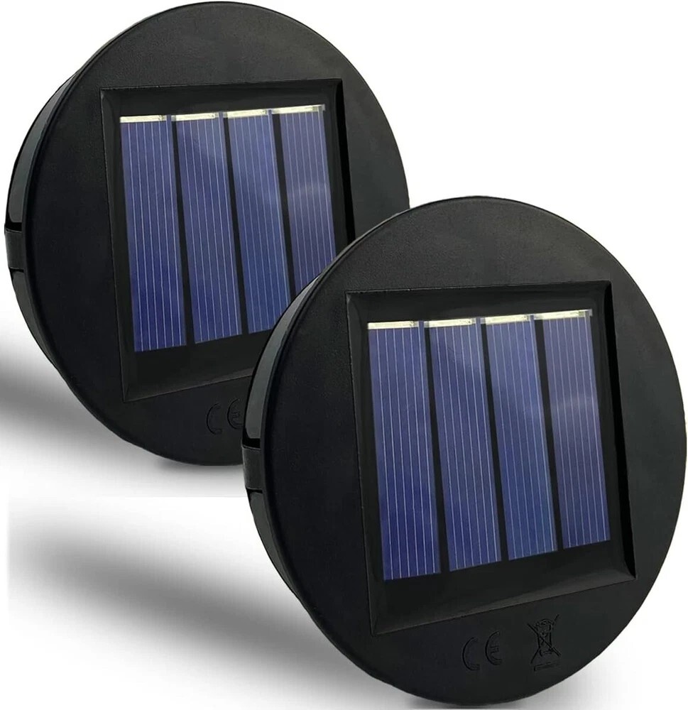 2 Pack Solar Light Replacement Top 3.15in Waterproof LED Lantern for Garden Use