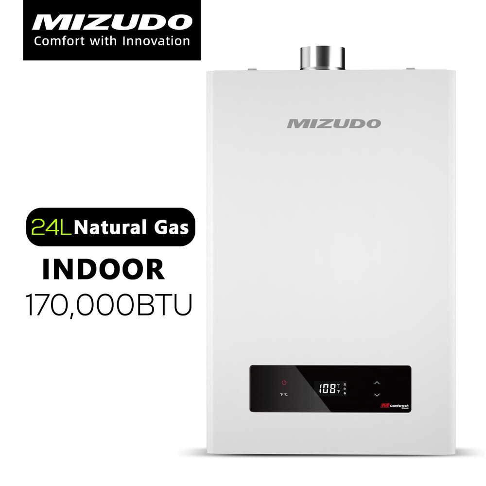 24L 170,000 BTU Natural Gas Tankless Water Heater Indoor Installation 8.7 GPM
