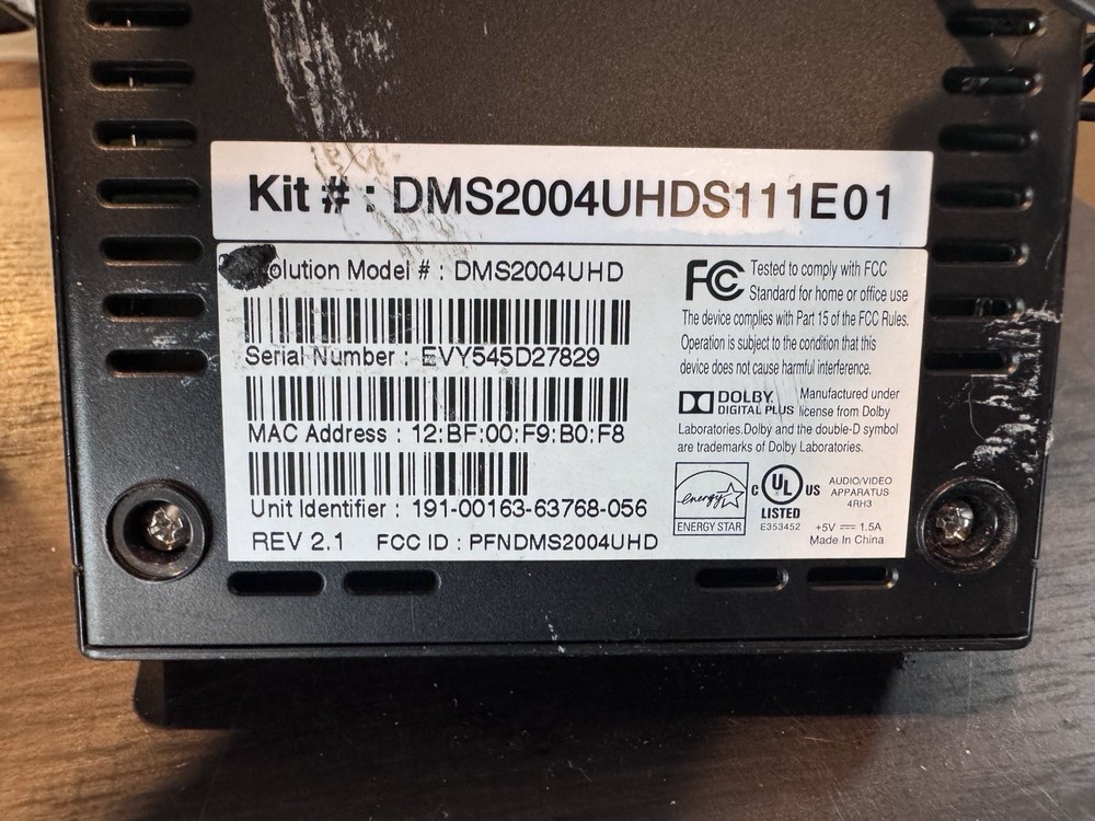 Evolution Digital HD Box MODEL DMS2004UHD With AC Adapter