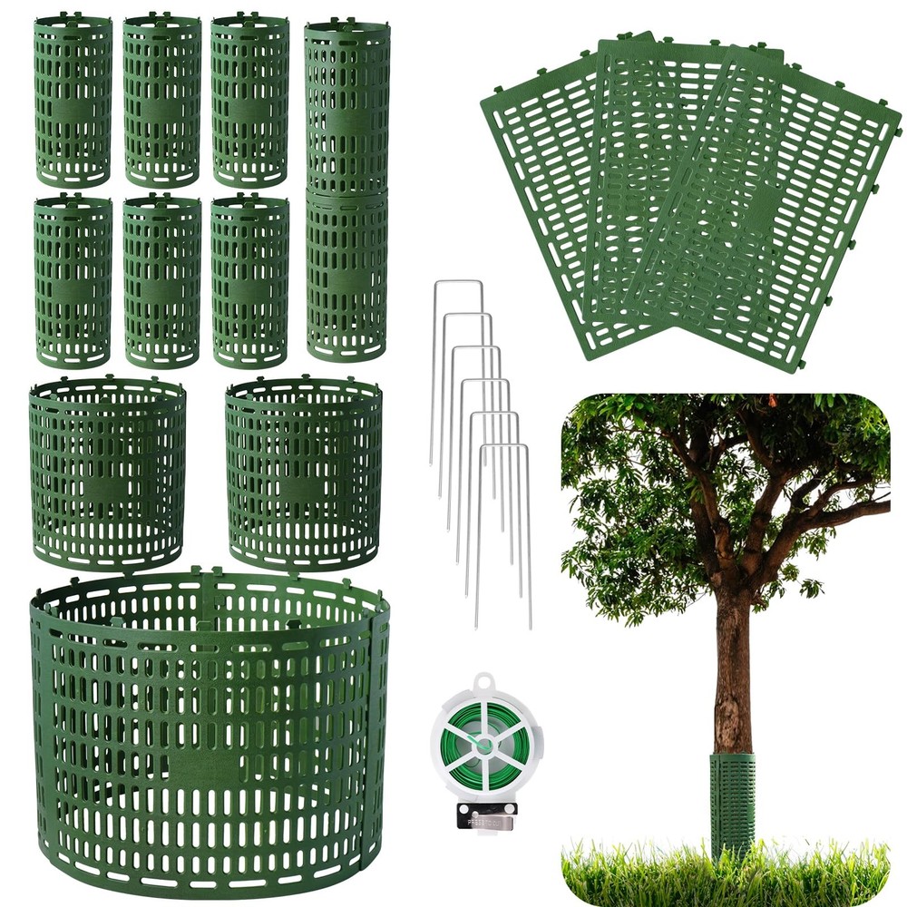 18pcs Tree Trunk Protector, Guards Protector with 18 pcs, Green