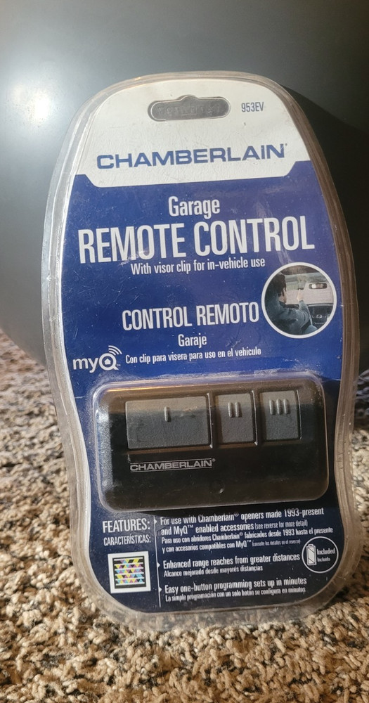 Chamberlain 953EV Garage Remote Control myQ Compatible, Rolling CODE, Visor Clip