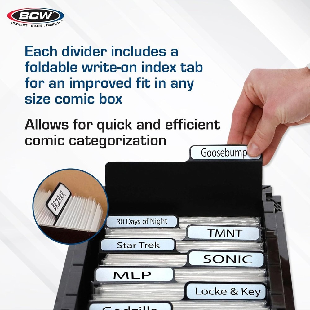 25 Comic Book Dividers - Write-On Tabs for Easy Organization & Storage