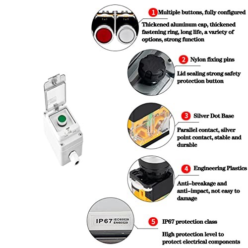 Push Button Box Momentary Green Push Button Green instantaneous switch box
