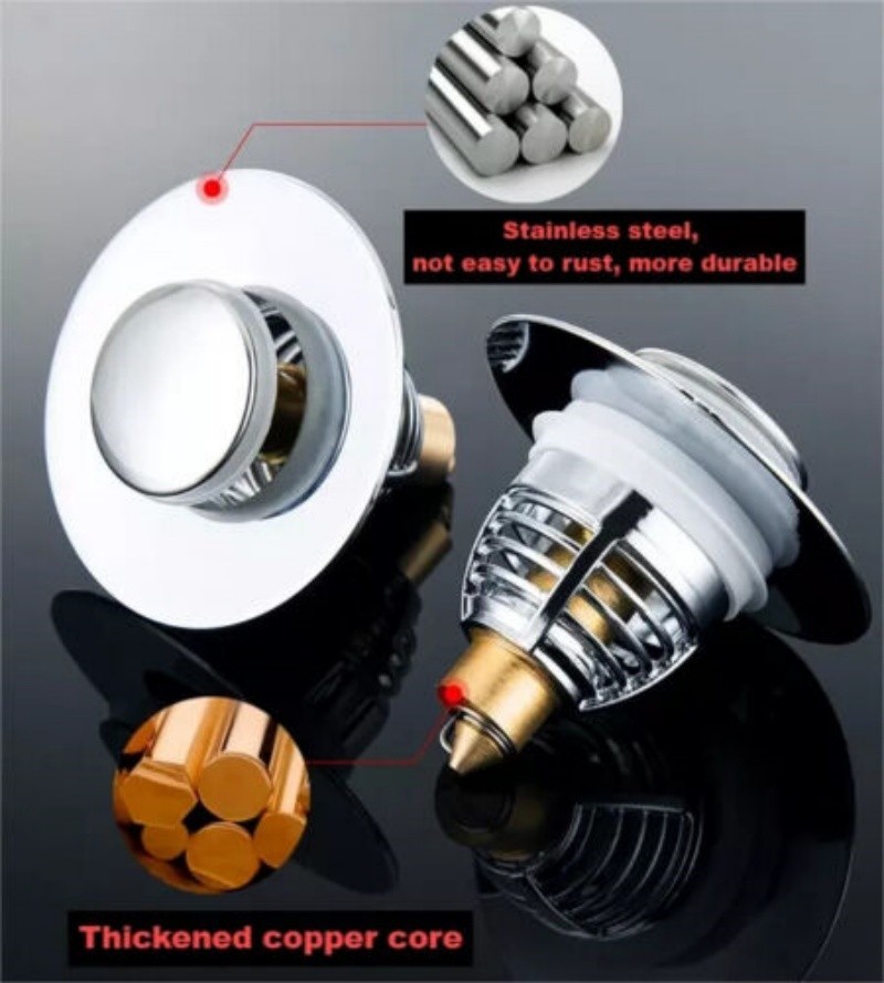Universal Drain Magic Sink Stopper, Instantly Replace Broken Stoppers