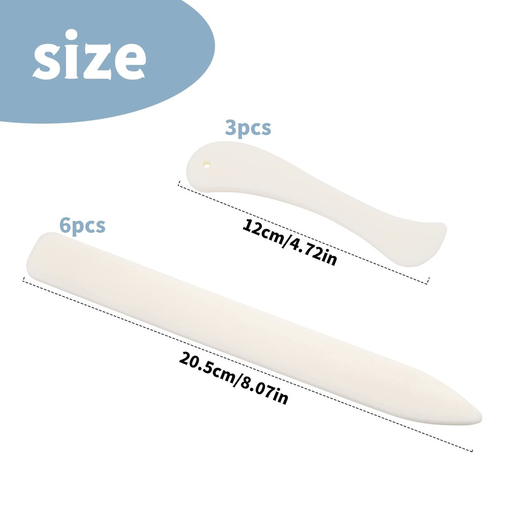 9 Pcs Bone Folder Tool Scoring Tool Folding Bone Plastic Paper Folding Tool B...