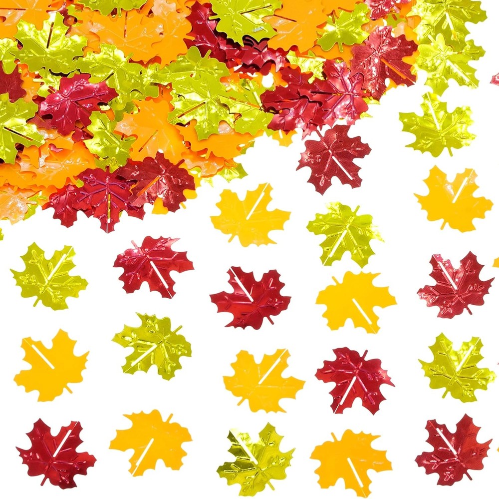 Fall Maple Leaf Metallic Table Confetti Thanksgiving Decor