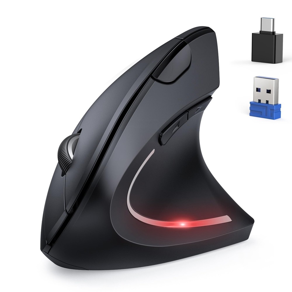 Ergonomic Mouse, Jiggler Bluetooth Wireless Vertical Mouse, 4800 DPI Silent M...
