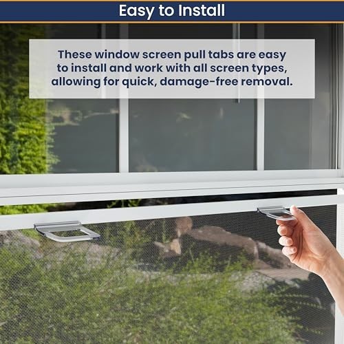 Universal Clear Window Screen Pull Tabs - 20 Pack, Durable Weather-Resistant Lif