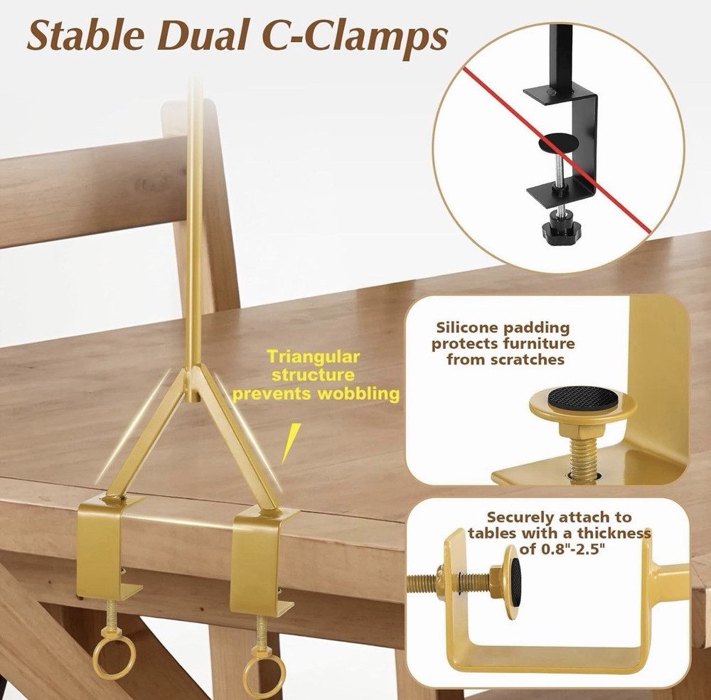 Adjustable Gold Tabletop Arch Stand
