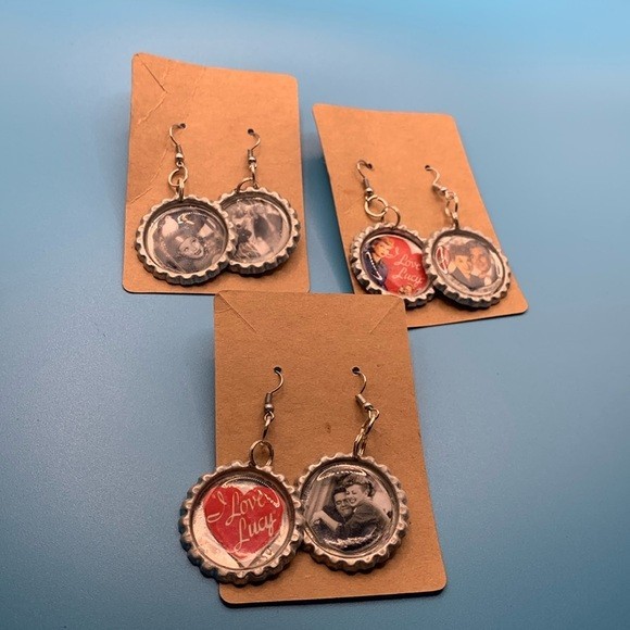 3ct LUCY BOTTLE CAP EARRINGS