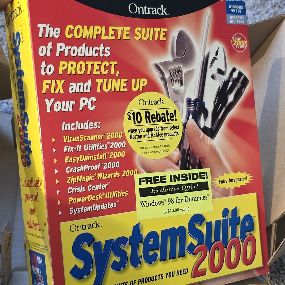 Ontrack SystemSuite 2000 Windows 98/95/2000 W/User Guide Big Box PC CD Rom/Disk